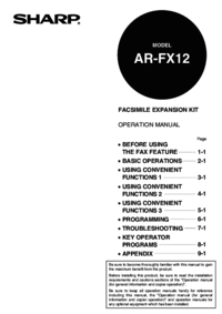 Um das Dokument anzuzeigen Sharp AR-FX12 Spezifikationen