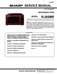 Um das Dokument anzuzeigen Sharp R-305MR Wartungshandbuch