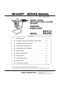 Um das Dokument anzuzeigen Sharp AR-F14 Spezifikationen