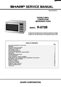 Um das Dokument anzuzeigen Sharp R-870B Wartungshandbuch
