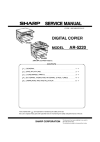 Um das Dokument anzuzeigen Sharp AR-5220 Spezifikationen